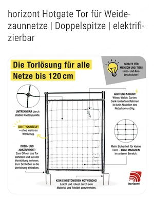 Weidezaun 3 Sück 120cm x 25m und Türe Bild 5
