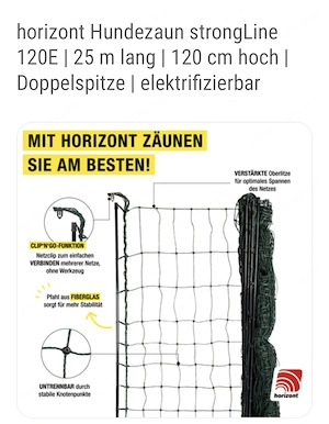 Weidezaun 3 Sück 120cm x 25m und Türe Bild 3