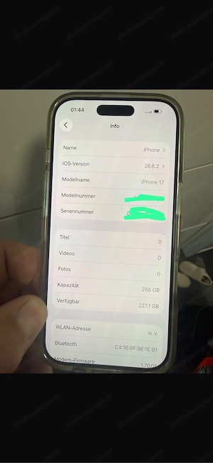iPhone 17 256 GB   Blau   neuwertig   100 % Batteriekapazität Bild 5