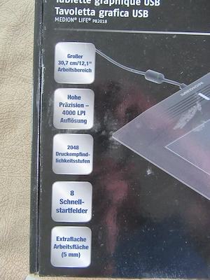 Medion USB Grafiktablett Arbeitsbereich 30,7cm unbenutzt - Daten siehe Fotos Bild 7