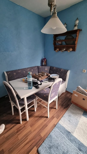 ZU VERSCHENKEN Eckbank Tisch ausziehbar 2 Stühle Essgruppe Bild 3