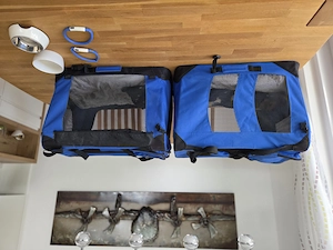 zwei Hundetransporttaschen  Boxen faltbar zu verkaufen  Bild 4