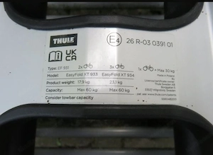 THULE Fahrradträger für AHK, Typ Easy Fold XT 933, 2 Fahrräder Bild 2