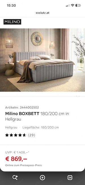 Boxspringbett mit Bettkasten 5 Monate alt Bild 9