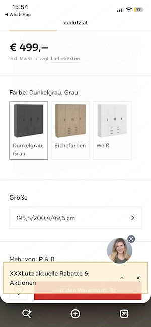 Kleiderschrank dunkelgrau 5 Monate alt Bild 6