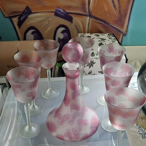 FLOHMARKT Seltenes 8-teiliges Set: Handbemalte Glaskunst (Rueven Style)  Bild 5