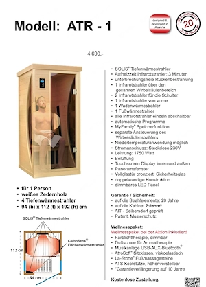 Infrarot Wärme Kabine hochwertig mit 5 Jahren Garantie aus Österreich Bild 6