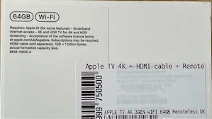 Apple TV 4K 3. Generation 64 GB Wi Fi   neu mit Fernbedienung & HDMI-Kabel Bild 2