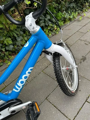 Woom 2 Kinderfahrrad 14 Zoll blau Weiß Bild 5