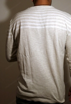 Zara Man Herren Pullover beige weiß gestreift Größe XL Bild 4