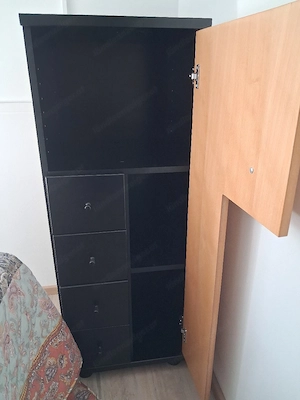 dekorativer Sideschrank in Buche mit schwarzem Korpus Bild 3