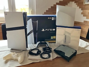 PlayStation 5 Pro 1TB mit Disc-Laufwerk + DualSense + LED-Ständer   Top Zustand Bild 2