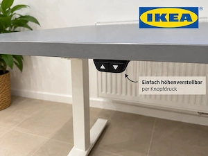IKEA Schreibtisch   elektrisch höhenverstellbar   140cm x 80cm Bild 2