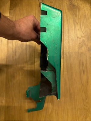 Original Puch Monza 4GP Seitendeckel grün - gebraucht, mit Gebrauchsspuren