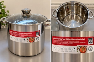 SIMPEX BASIC Edelstahl-Kochtopf 9 L   24 cm   neu & unbenutzt