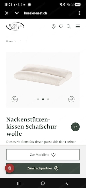 Nackenstützkissen 40x80cm Schafschurwolle Bild 2
