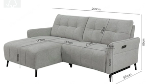 Ecksofa beige inkl. elektr. Relaxfunktion Bild 4