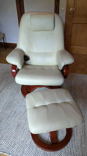 Massagestuhl Leder mit Fußteil
