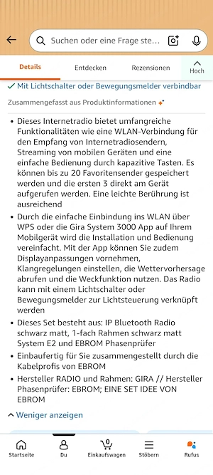 Gira Unterputz InternetRadio mit Bluetooth NEU Bild 2