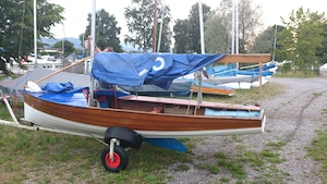 Merlin Rocket 775 Holzjolle, Bj. 1955, mit Trailer  Bild 5