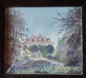 Altes Gemälde Aquarell F. Rusch 1919 Villa Bodensee Bild 6