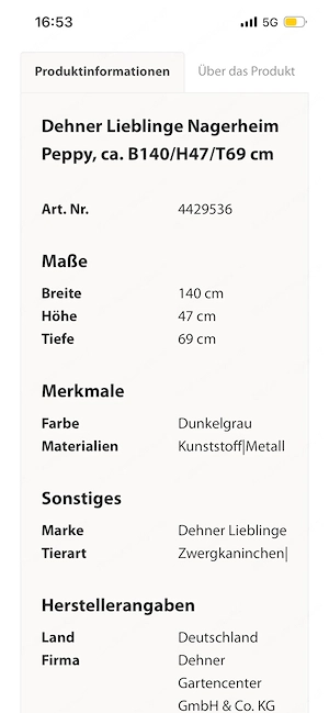 Großer Dehner Nagerkäfig Peppy, 140 cm Bild 4