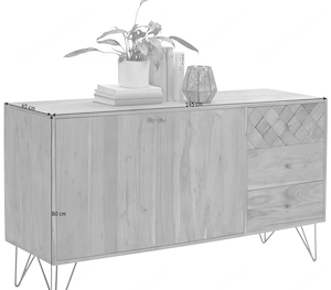 Holzkommode mit 3 Schubladen Bild 3