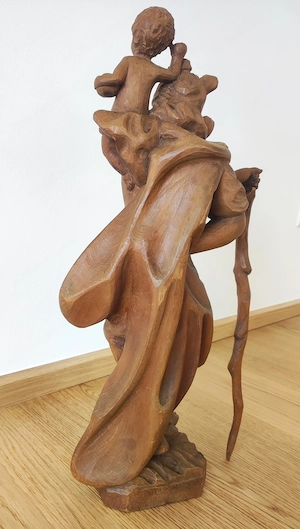 Hl.Christophorus mit Jesukind Holzfigur 46 cm Bild 5
