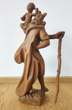 Hl.Christophorus mit Jesukind Holzfigur 46 cm Bild 3