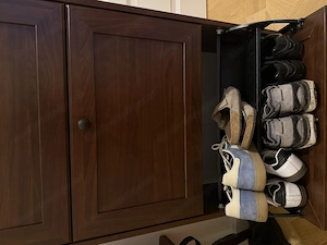 Schuhschrank Braun mit drei Fächern Bild 2