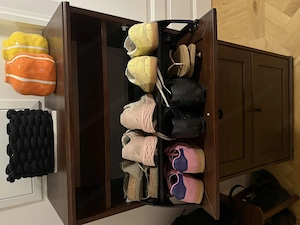 Schuhschrank Braun mit drei Fächern Bild 3