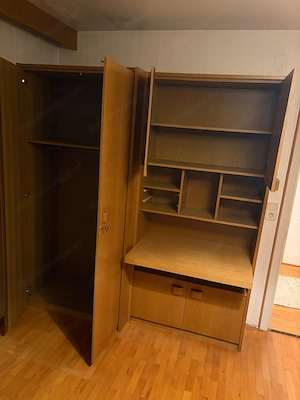Schrank mit Schreibtisch aus Eiche Bild 2