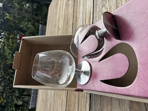 Cognacgläser aus Glas und Zinn, sehr hochwertig, 2 Stück Bild 4