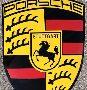 Mega XXL Höhe 60 cm massiv und gewölbt Emailschild Sportwagen Stuttgart 356 911