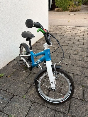 Woom 2 kinderfahrrad 14 zoll Blau Weiß Bild 3