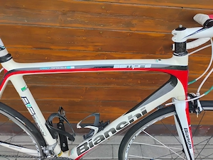 Bianchi Sempre Carbon Rennrad, Gr.59, weiss rot schwar, Shimano Ultegra Bild 3