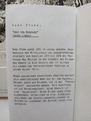Kunstwerk von Hans Sturn "Über den Bodensee" Bild 3