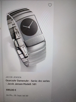 Armbanduhr für Damen von Jacob Jensen Bild 2
