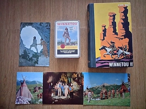 Vintage Karl May Set: Winnetou Romane, Quartette, POstkarten und Puzzles Bild 2