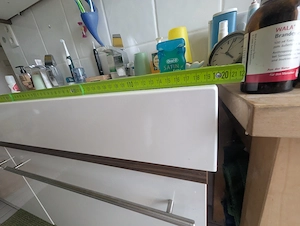 Doppelwaschbecken mit Unterschrank und Spiegelschrank Bad Bild 6