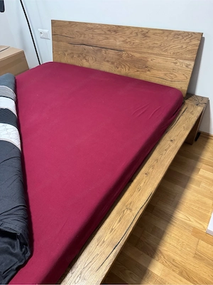 Massives Balkenbett aus chinesischer Sumpfeiche   Top Zustand! Bild 2
