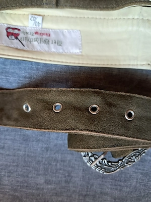 Neue Damen lederhose dreiviertel mit Gürtel  Bild 3