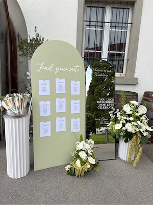 find your seat Aufsteller für Hochzeit oder Party Bild 2
