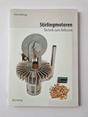 Original Stirlingmotor aus Fachbuch (Eigenbau) + mein Buch  Technik zum Anfassen  Bild 2