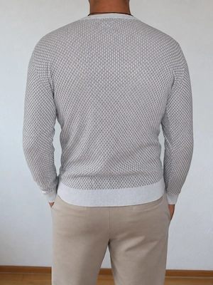 Tom Tailor Herren Strickpullover Grau Weiß Größe S Bild 2