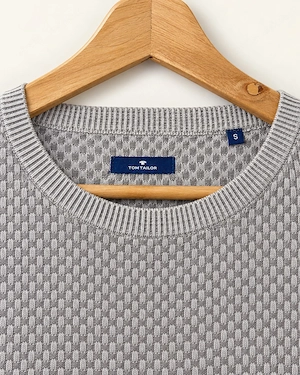Tom Tailor Herren Strickpullover Grau Weiß Größe S Bild 5