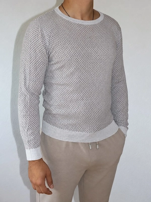 Tom Tailor Herren Strickpullover Grau Weiß Größe S Bild 3