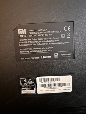 Xiaomi Fernsher, 43 Zoll, guter Zustand; Bild 3