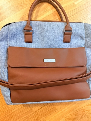 ABC Design Wickeltasche grau  cognac - stylisch & geräumig Bild 4