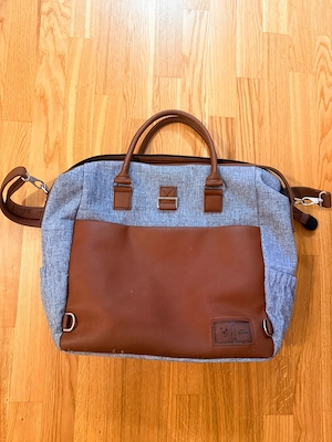 ABC Design Wickeltasche grau  cognac - stylisch & geräumig Bild 2